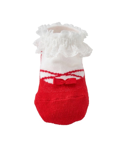 MIKI HOUSE（ミキハウス）の「シューズ風ベビーソックス（ベビーシューズ/ベビーソックス・キッズ・レッド/マルチ・9-11cm/11-13cm）」の3枚目の写真