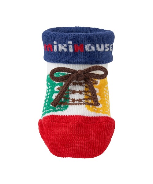 MIKI HOUSE（ミキハウス）の「シューズ風ベビーソックス（ベビーシューズ/ベビーソックス・キッズ・レッド/マルチ・9-11cm/11-13cm）」の4枚目の写真