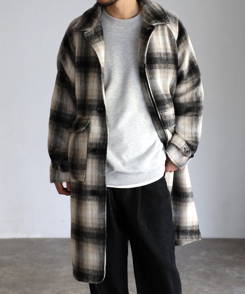 CREARE -LINO-（クレアーレリノ）の「シャギーフェイクウールバルカラーコート<ユニセックス>（チェスターコート・メンズ・ブラック/ブラック系その他/ブラウン・M/L/XL）」の12枚目の写真