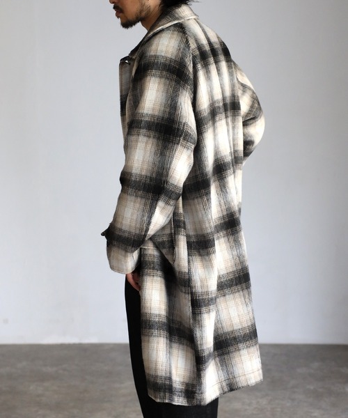 CREARE -LINO-（クレアーレリノ）の「シャギーフェイクウールバルカラーコート<ユニセックス>（チェスターコート・メンズ・ブラック/ブラック系その他/ブラウン・M/L/XL）」の13枚目の写真