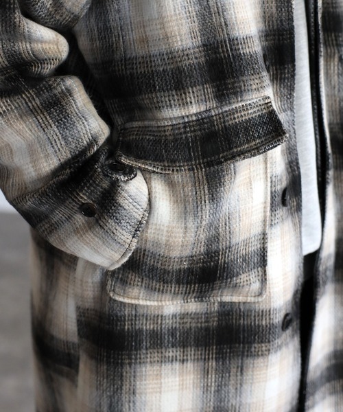 CREARE -LINO-（クレアーレリノ）の「シャギーフェイクウールバルカラーコート<ユニセックス>（チェスターコート・メンズ・ブラック/ブラック系その他/ブラウン・M/L/XL）」の16枚目の写真