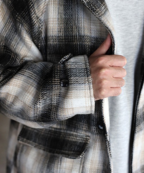 CREARE -LINO-（クレアーレリノ）の「シャギーフェイクウールバルカラーコート<ユニセックス>（チェスターコート・メンズ・ブラック/ブラック系その他/ブラウン・M/L/XL）」の17枚目の写真