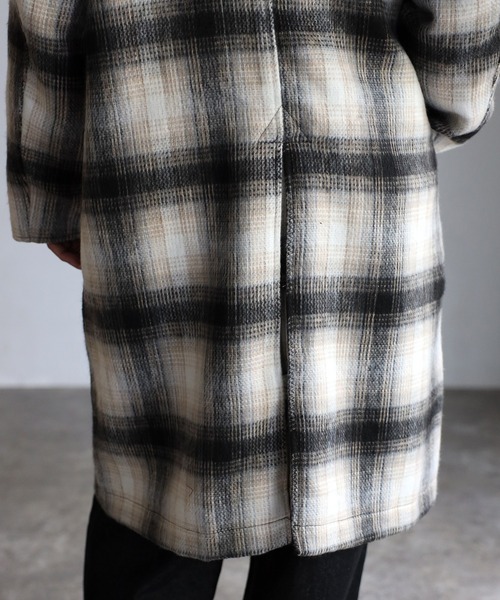 CREARE -LINO-（クレアーレリノ）の「シャギーフェイクウールバルカラーコート<ユニセックス>（チェスターコート・メンズ・ブラック/ブラック系その他/ブラウン・M/L/XL）」の20枚目の写真