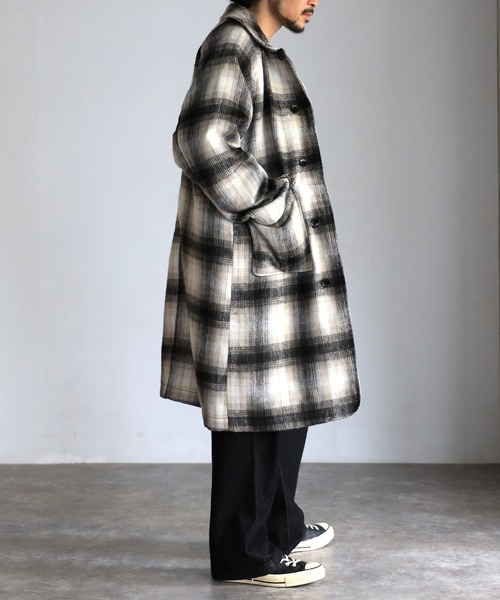 CREARE -LINO-（クレアーレリノ）の「シャギーフェイクウールバルカラーコート<ユニセックス>（チェスターコート・メンズ・ブラック/ブラック系その他/ブラウン・M/L/XL）」の22枚目の写真