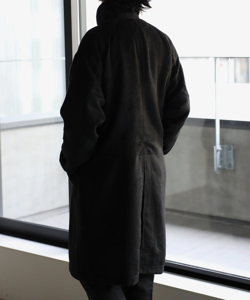CREARE -LINO-（クレアーレリノ）の「シャギーフェイクウールバルカラーコート<ユニセックス>（チェスターコート・メンズ・ブラック/ブラック系その他/ブラウン・M/L/XL）」の6枚目の写真
