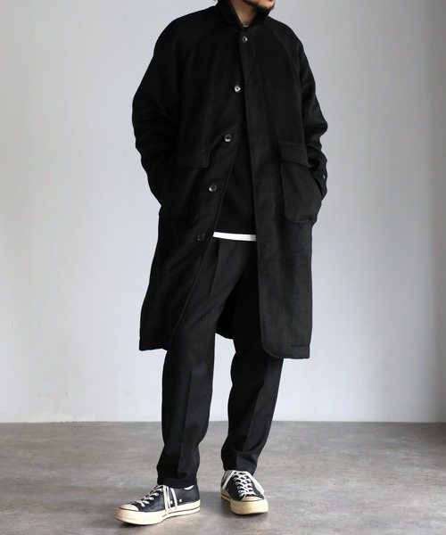 CREARE -LINO-（クレアーレリノ）の「シャギーフェイクウールバルカラーコート<ユニセックス>（チェスターコート・メンズ・ブラック/ブラック系その他/ブラウン・M/L/XL）」の8枚目の写真