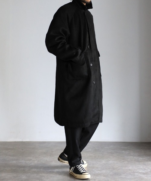 CREARE -LINO-（クレアーレリノ）の「シャギーフェイクウールバルカラーコート<ユニセックス>（チェスターコート・メンズ・ブラック/ブラック系その他/ブラウン・M/L/XL）」の9枚目の写真