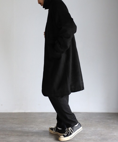 CREARE -LINO-（クレアーレリノ）の「シャギーフェイクウールバルカラーコート<ユニセックス>（チェスターコート・メンズ・ブラック/ブラック系その他/ブラウン・M/L/XL）」の10枚目の写真