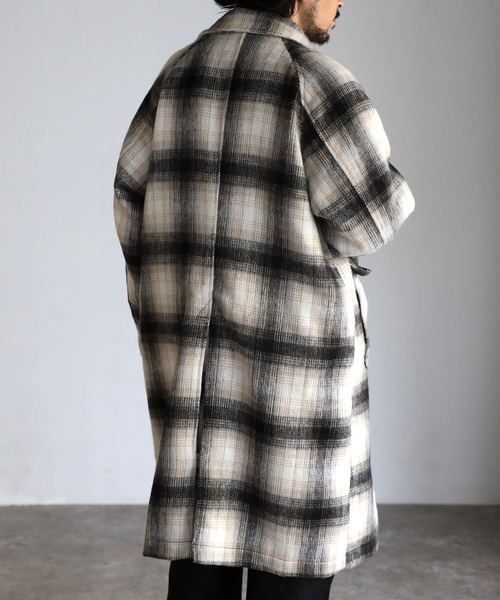 CREARE -LINO-（クレアーレリノ）の「シャギーフェイクウールバルカラーコート<ユニセックス>（チェスターコート・メンズ・ブラック/ブラック系その他/ブラウン・M/L/XL）」の14枚目の写真