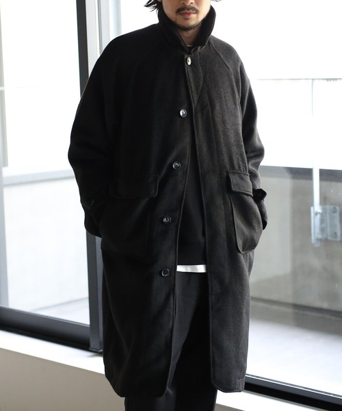 CREARE -LINO-（クレアーレリノ）の「シャギーフェイクウールバルカラーコート<ユニセックス>（チェスターコート・メンズ・ブラック/ブラック系その他/ブラウン・M/L/XL）」の4枚目の写真