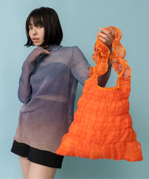 Casselini(キャセリーニ)の「Casselini(キャセリーニ)ギャザートート(トートバッグ・レディース・レッド/ネイビー/オレンジ/ブルー・FREE)」の4枚目の写真