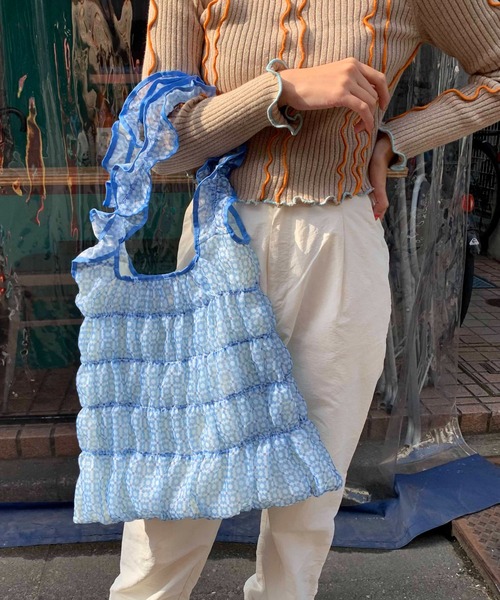 Casselini(キャセリーニ)の「Casselini(キャセリーニ)ギャザートート(トートバッグ・レディース・レッド/ネイビー/オレンジ/ブルー・FREE)」の5枚目の写真