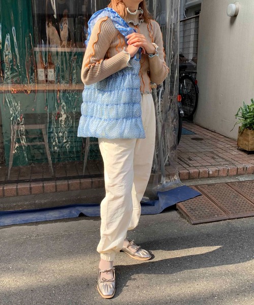 Casselini(キャセリーニ)の「Casselini(キャセリーニ)ギャザートート(トートバッグ・レディース・レッド/ネイビー/オレンジ/ブルー・FREE)」の7枚目の写真