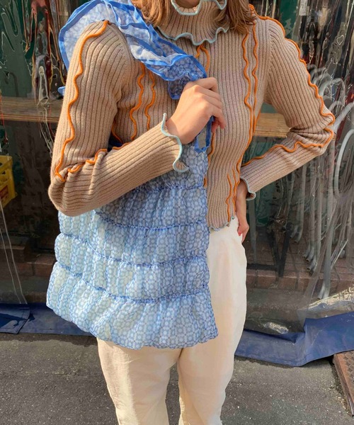 Casselini(キャセリーニ)の「Casselini(キャセリーニ)ギャザートート(トートバッグ・レディース・レッド/ネイビー/オレンジ/ブルー・FREE)」の9枚目の写真