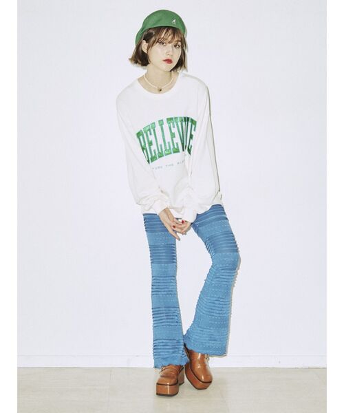 jouetie（ジュエティ）の「フリルフィットフレアパンツ（その他パンツ・レディース・オフホワイト/ブラック/ブルー・MEDIUM）」の10枚目の写真