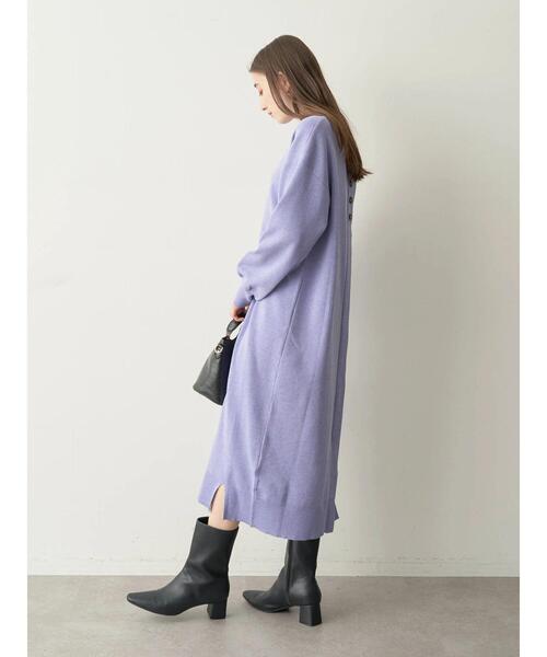 Yecca vecca ウール30%混 総柄ニットワンピース M YECCA VECCA｜【2点SET】キャミ付きニットワンピース | Rakuten