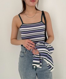 〈Setでも〉ランダムボーダーニットキャミソール