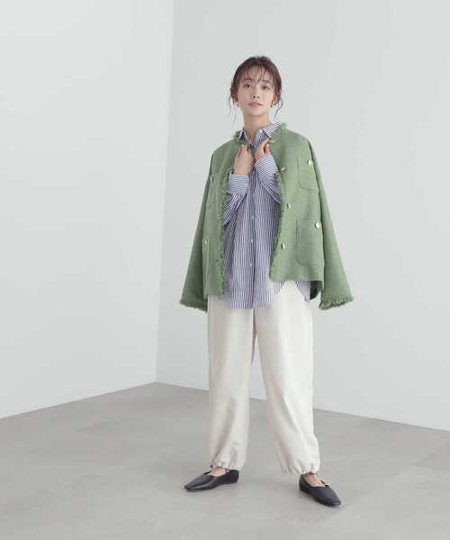 N.(N. Natural Beauty Basic)(エヌエヌナチュラルビューティーベーシック)の「【S Size Line】◆ゴールドボタンツイードジャケット(ノーカラージャケット・レディース・グリーン/スミクロ/オフホワイト・SMALL/MEDIUM)」の17枚目の写真