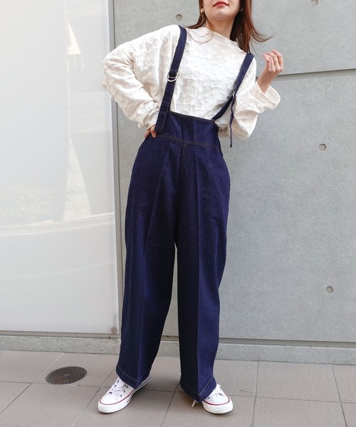 CORNERS(コーナーズ)の「ハイウエストデニムサロペット(サロペット/オーバーオール・レディース・アイボリー/ブルー/インディゴブルー・FREE)」の6枚目の写真