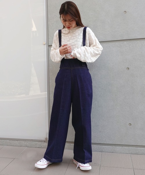 CORNERS(コーナーズ)の「ハイウエストデニムサロペット(サロペット/オーバーオール・レディース・アイボリー/ブルー/インディゴブルー・FREE)」の16枚目の写真
