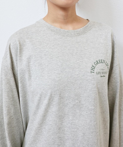 andme（アンドミー）の「ロゴプリントボリューム袖コットン長袖Tシャツ（Tシャツ/カットソー・レディース・チャコールグレー/グレー/オフホワイト/オートミール/スミクロ/ブラウン/ブルー系その他・M）」の11枚目の写真