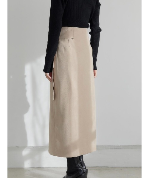 amel（エイメル）の「ピーチスキンラップスカート/ベージュ（スカート