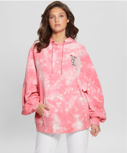 Guess(ゲス)の「GUESS X BRANDALISED(R) WITH GRAFFITI BY BANKSY Martini Mick Hoodie(パーカー・レディース・ピンク・ONE SIZE)」の4枚目の写真