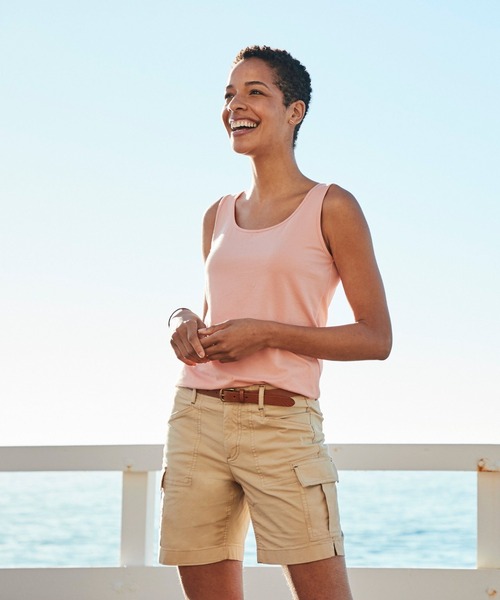 L.L.Bean(エルエルビーン)の「ビーンズ・レイヤリング・タンク 米国フィット・レギュラー(タンクトップ・レディース・ネイビー/ホワイト/ヘザーグレー・SMALL/MEDIUM/LARGE)」の5枚目の写真