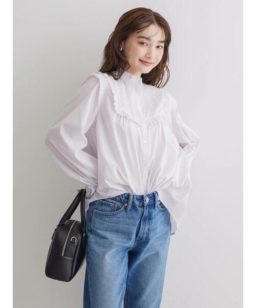 ピコフリルレース切替ブラウス