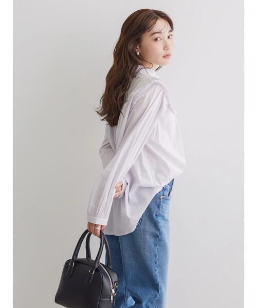 AMERICAN HOLIC（アメリカンホリック）の「ピコフリルレース切替ブラウス（シャツ/ブラウス・レディース・ブラック/ストライプ/オフホワイト・L/M）」の21枚目の写真