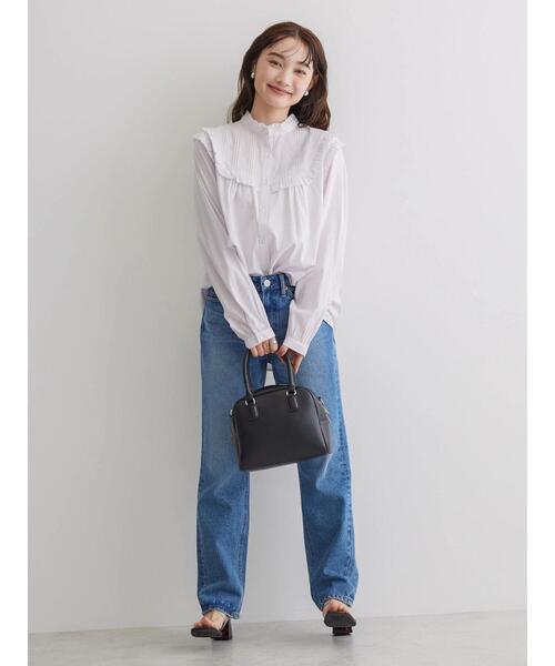 AMERICAN HOLIC（アメリカンホリック）の「ピコフリルレース切替ブラウス（シャツ/ブラウス・レディース・ブラック/ストライプ/オフホワイト・L/M）」の22枚目の写真