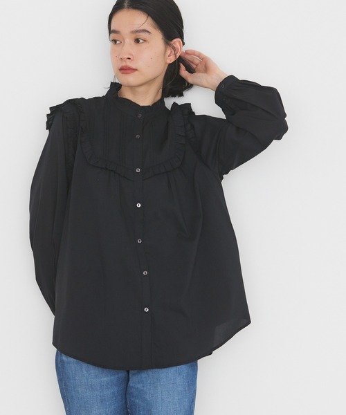 ピコフリルレース切替ブラウス