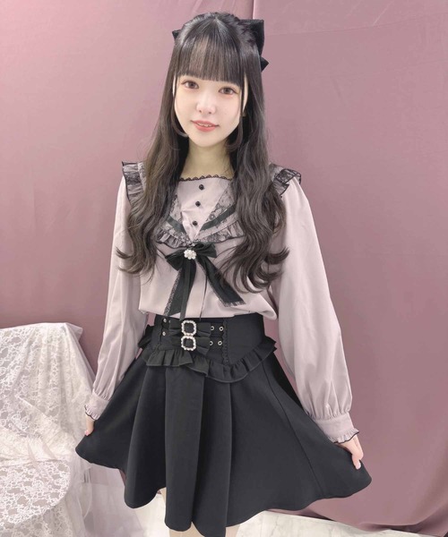 ロイスクレヨン セーラーカラーレースブラウス GRL（グレイル）の「セーラーカラーフリルレースブラウス