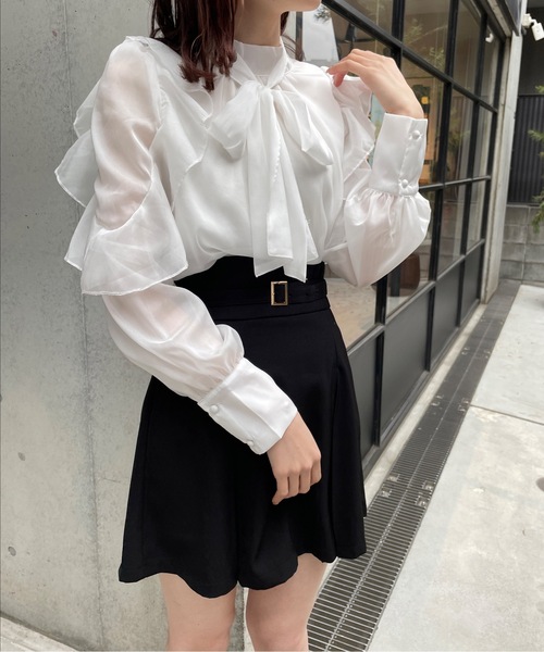 one way(ワンウェイ)の「ミディアムプリーツスカート(スカート・レディース・ブラック/ホワイト/ベージュ・FREE)」の6枚目の写真