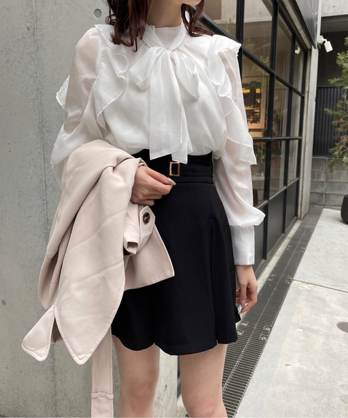 one way(ワンウェイ)の「ミディアムプリーツスカート(スカート・レディース・ブラック/ホワイト/ベージュ・FREE)」の4枚目の写真