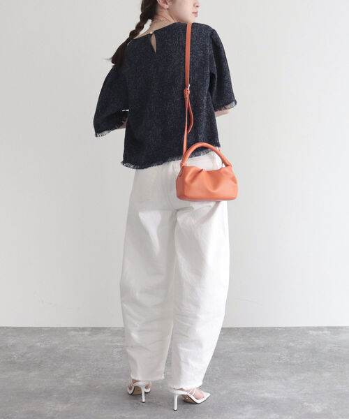 fredy emue（フレディエミュ）の「ワンハンドルギャザー2wayバッグ（トートバッグ・レディース・オフホワイト/ブラック/オレンジ・FREE）」の13枚目の写真