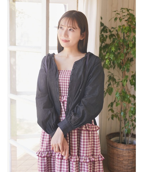 Areeam（アリーム）の「フード付きブラウス（シャツ/ブラウス・レディース・チェック/ブラック系その他・FREE）」の4枚目の写真