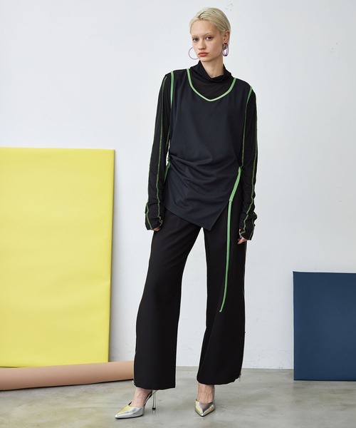 casane(カサネ)の「シアーピンタックトップス(その他トップス・レディース・ブラック/ベージュ/グリーン・FREE)」の4枚目の写真