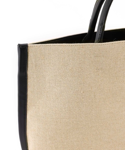ADAM ET ROPE'（アダムエロペ）の「【サステナブル】フェイクレザーコンビトート（トートバッグ・レディース・キャメル/ブラック系その他/ブラック・FREE）」の4枚目の写真