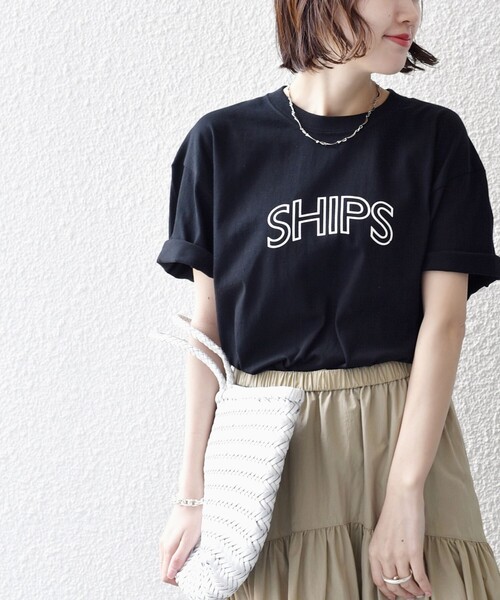 【WEB限定】SHIPSラウンドプリントロゴTEE