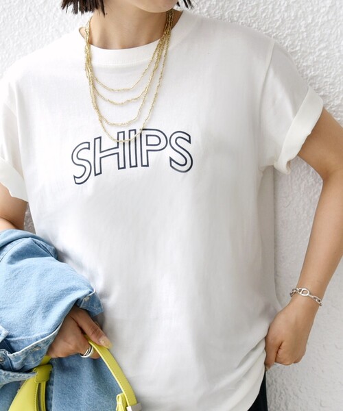 【WEB限定】SHIPSラウンドプリントロゴTEE