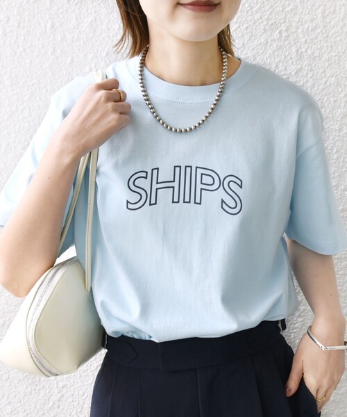 【WEB限定】SHIPSラウンドプリントロゴTEE