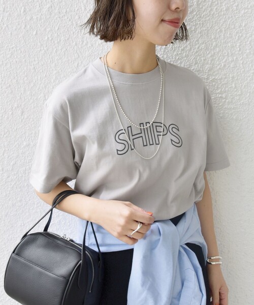 【WEB限定】SHIPSラウンドプリントロゴTEE