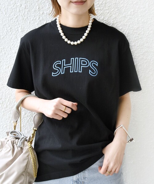 【WEB限定】SHIPSラウンドプリントロゴTEE