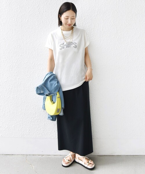 【WEB限定】SHIPSラウンドプリントロゴTEE
