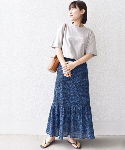 SHIPS（シップス）の「《一部追加》【WEB限定】 SHIPS ラウンド プリント ロゴ TEE（Tシャツ/カットソー・レディース・ホワイト/ブラック/ライトホワイト/ネイビー/ダークブルー/ブラック系/シルバーグレー/ホワイト系/ブラック系1/ライトグレー/ライトブルー/ピンク/ブルー系/ブラウン・SMALL/MEDIUM/LARGE）」の19枚目の写真