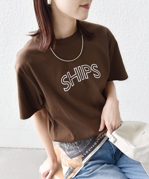 SHIPS(シップス)の「【累計販売数9万枚突破!!】【WEB限定】 SHIPS ラウンド プリント ロゴ TEE(Tシャツ/カットソー・レディース・ホワイト/ブラック/ライトホワイト/ネイビー/ダークブルー/ブラック系/シルバーグレー/ホワイト系/ブラック系1/ライトグレー/ライトブルー/ピンク/ブルー系/ブラウン・SMALL/MEDIUM/LARGE)」の16枚目の写真