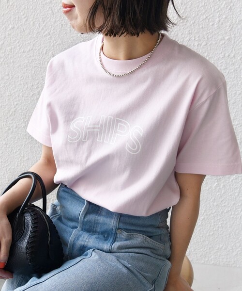 SHIPS(シップス)の「【累計販売数9万枚突破!!】【WEB限定】 SHIPS ラウンド プリント ロゴ TEE(Tシャツ/カットソー・レディース・ホワイト/ブラック/ライトホワイト/ネイビー/ダークブルー/ブラック系/シルバーグレー/ホワイト系/ブラック系1/ライトグレー/ライトブルー/ピンク/ブルー系/ブラウン・SMALL/MEDIUM/LARGE)」の21枚目の写真