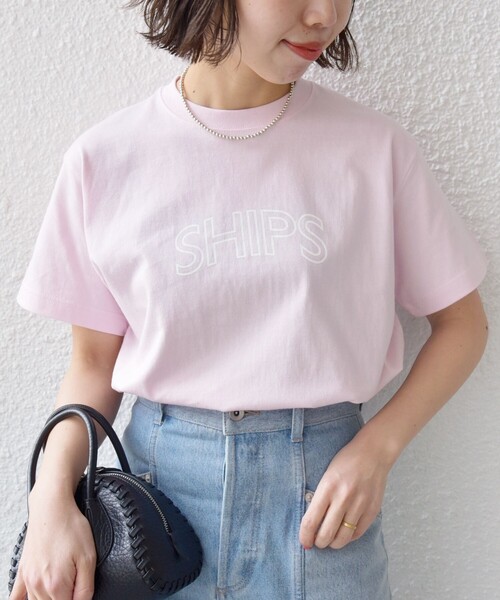 SHIPS(シップス)の「【累計販売数9万枚突破!!】【WEB限定】 SHIPS ラウンド プリント ロゴ TEE(Tシャツ/カットソー・レディース・ホワイト/ブラック/ライトホワイト/ネイビー/ダークブルー/ブラック系/シルバーグレー/ホワイト系/ブラック系1/ライトグレー/ライトブルー/ピンク/ブルー系/ブラウン・SMALL/MEDIUM/LARGE)」の22枚目の写真