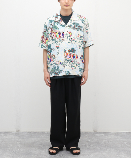 mii（ミー）の「【mii / ミイ】フェスタプリント リネンシャツ（シャツ/ブラウス・メンズ・ホワイト/ブラック・FREE）」の3枚目の写真